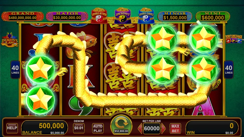Double Action feature with an increased density of Wild medallions on the reels in Dragon Rush